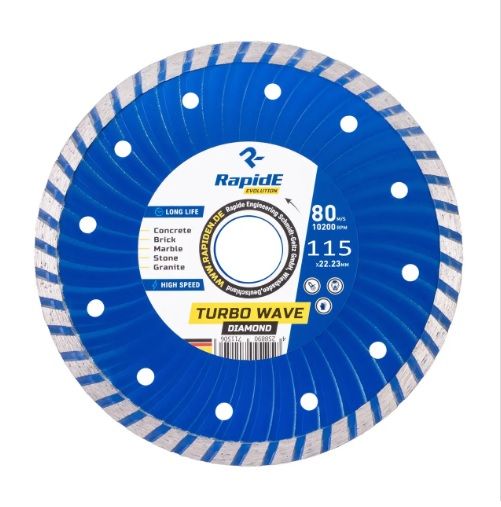 Диск алмазный Rapide 115*22.2 TURBO WAVE (Бетон,Камень,Гранит,Кирпич)