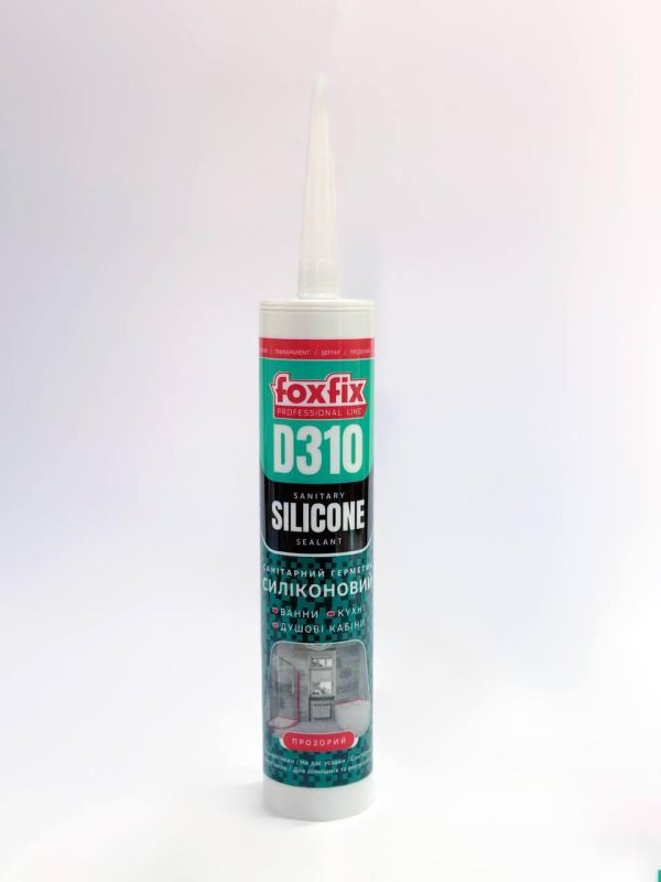 Силіконовий герметик  FoxFix D310-310ml САНІТАРНИЙ ПРОЗОРИЙ (для ванн та душових кабін) (Turkey)