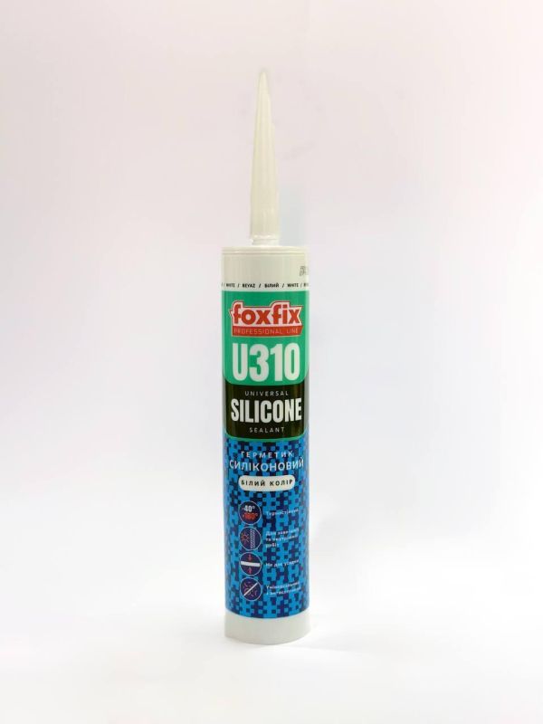 Силіконовий герметик FoxFix U310-310ml УНІВЕРСАЛЬНИЙ БІЛИЙ (для ванн та душевих кабін) (Turkey)