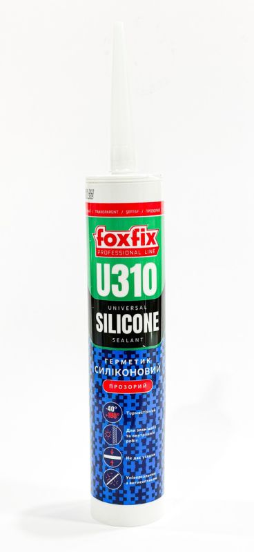 Силіконовий герметик FoxFix U310-310ml УНІВЕРСАЛЬНИЙ ПРОЗОРИЙ (для ванн та душевих кабін) (Turkey)