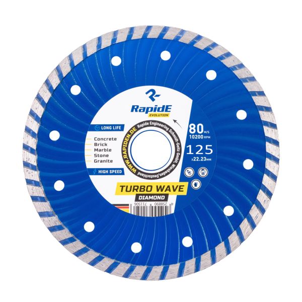 Диск алмазный Rapide 125*22.2 TURBO WAVE (Бетон,Камень,Гранит,Кирпич)