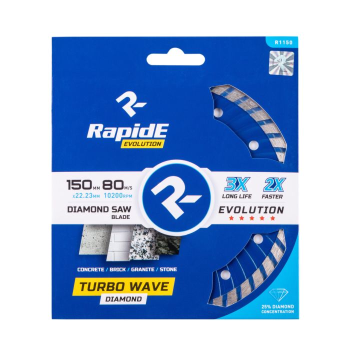 Диск алмазный Rapide 150*22.2 TURBO WAVE (Бетон,Камень,Гранит,Кирпич)
