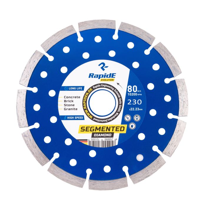 Диск алмазный Rapide 230*22.2 SEGMENTED (Бетон,Камень,Гранит,Кирпич)