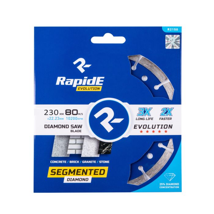 Диск алмазный Rapide 230*22.2 SEGMENTED (Бетон,Камень,Гранит,Кирпич)