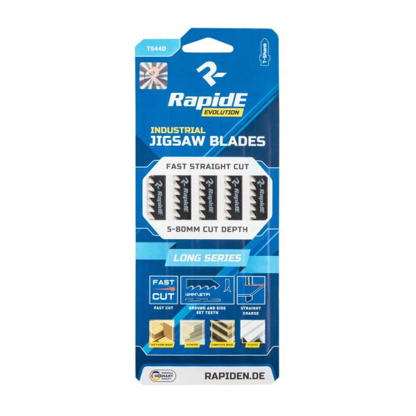 Полотно пильное для лобзика T544D-152 Rapide (акулий зуб) Rapide (Germany) 5 штук