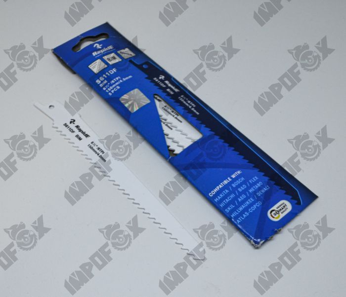 Пильное полотно для сабельных пил RapidE Sabre Blade - S611DF Wood and Metal L=150mm (2 Штук)