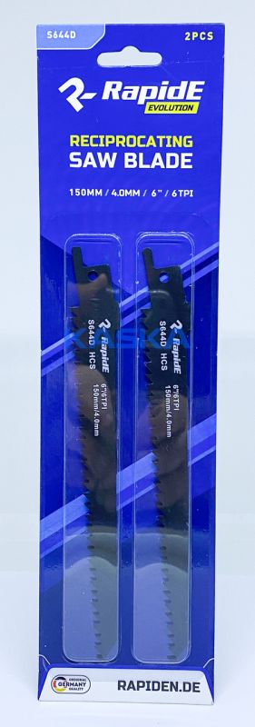 Пильное полотно для сабельных пил RapidE Sabre Blade - S644D Wood (дерево) L=150mm (2 Штук)