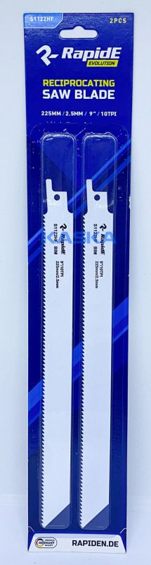 Пильное полотно для сабельных пил RapidE Sabre Blade - S1122HF Wood and Metal L=225mm (2 Штук)