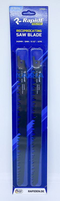 Пильное полотно для сабельных пил RapidE Sabre Blade - S1531L Wood (дерево) L=240mm (2 Штук)