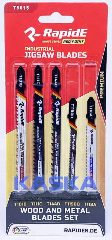 Набір пилок до електролобзика Rapide RED POINT T5015 (T101B, T111C, T144D, T118A, T119BO)