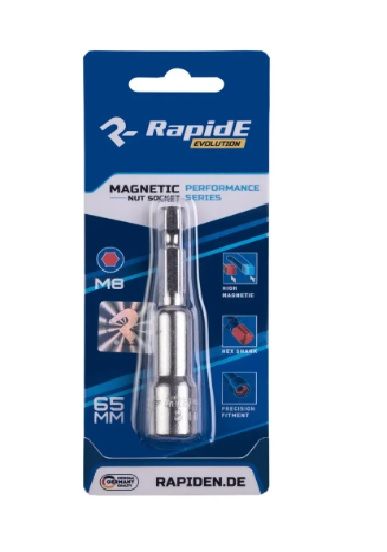 Біта-головка Rapide 8x65mm для покрівельних шурупів  (Головка шестигранная)